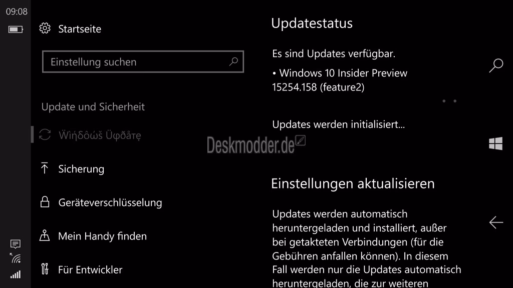 What is Windows 10 Mobile build 15254?