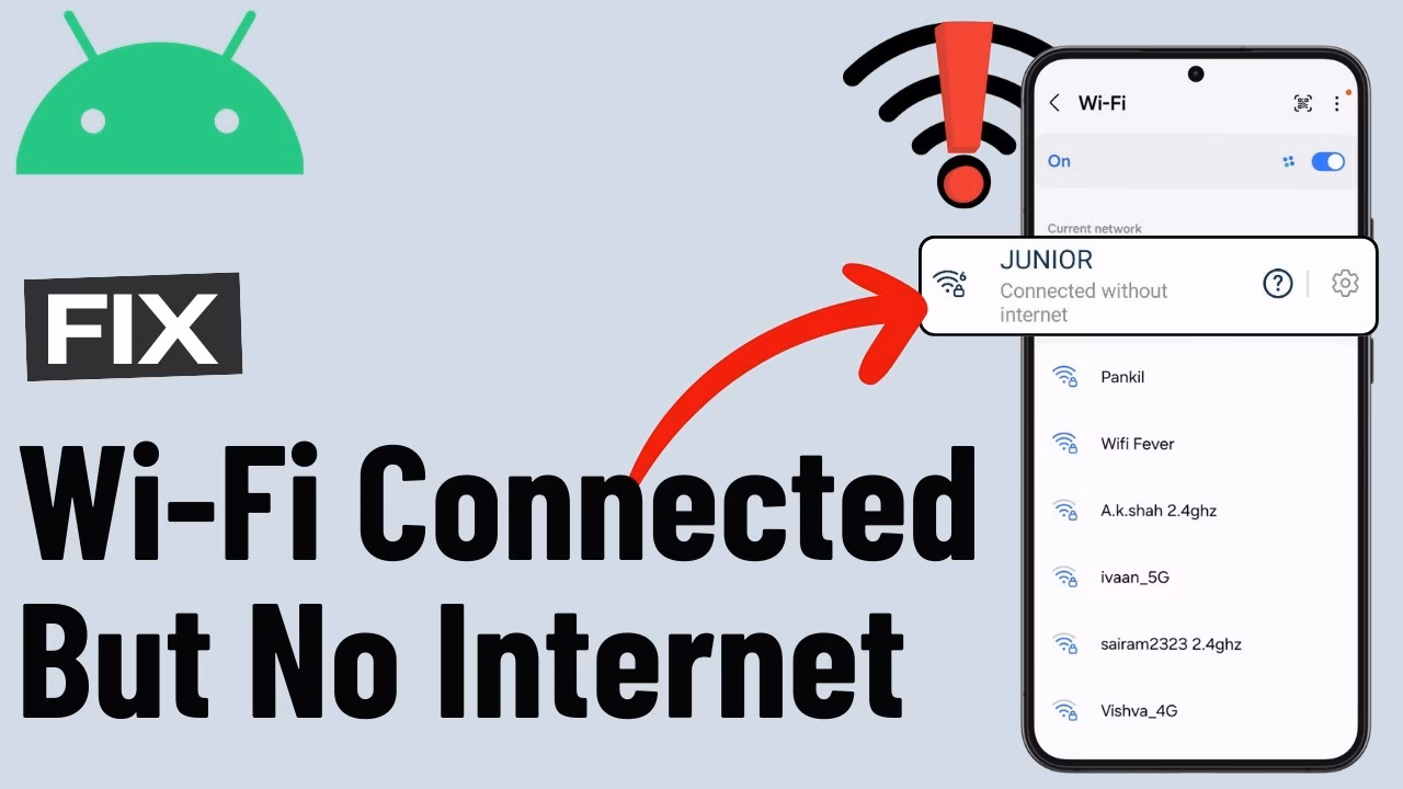 How to fix Android WiFi connected but no internet error?