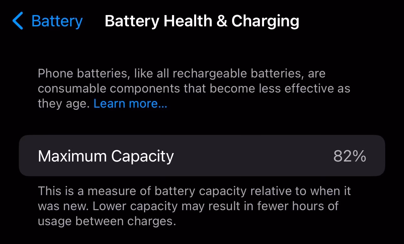 Is 83% battery capacity normal?