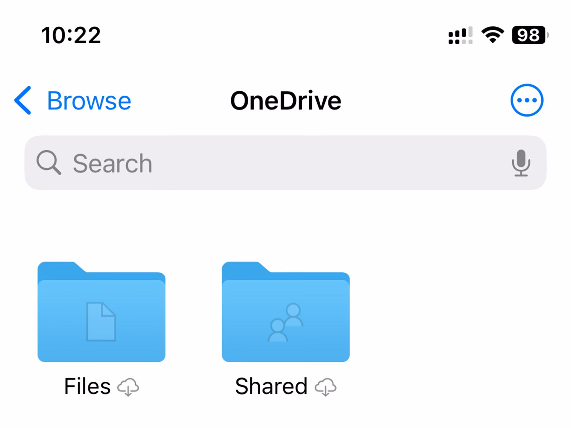 How can a network share save space on an iPhone or iPad?