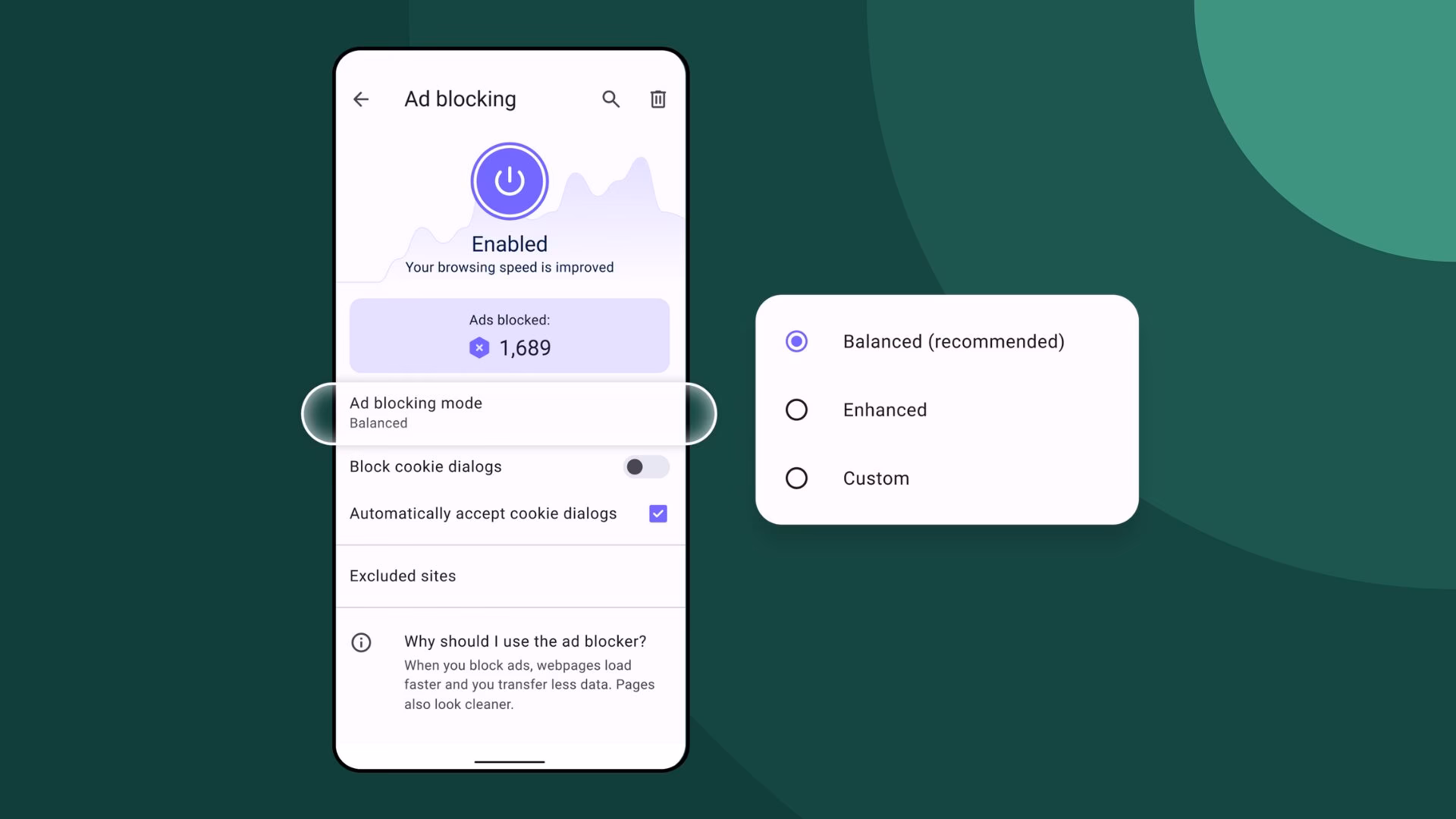 How to configure ad-blocker for Opera on Android?