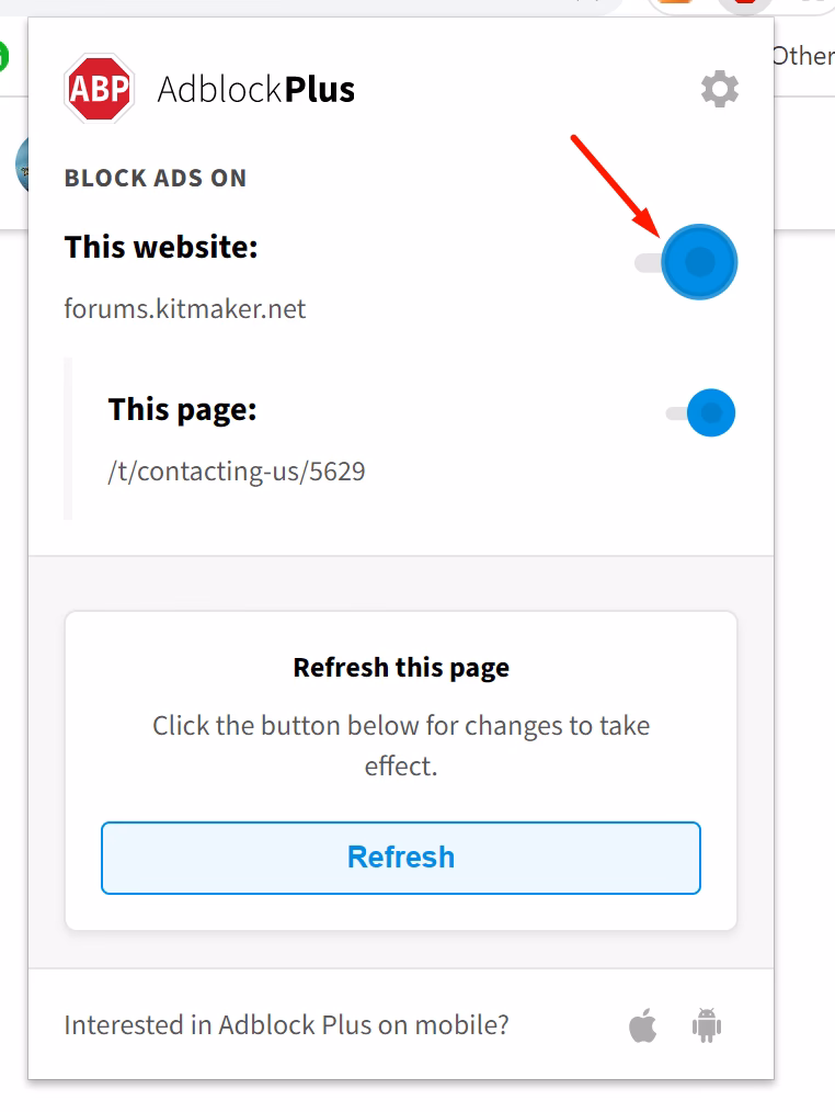 How do I disable Adblock Plus?