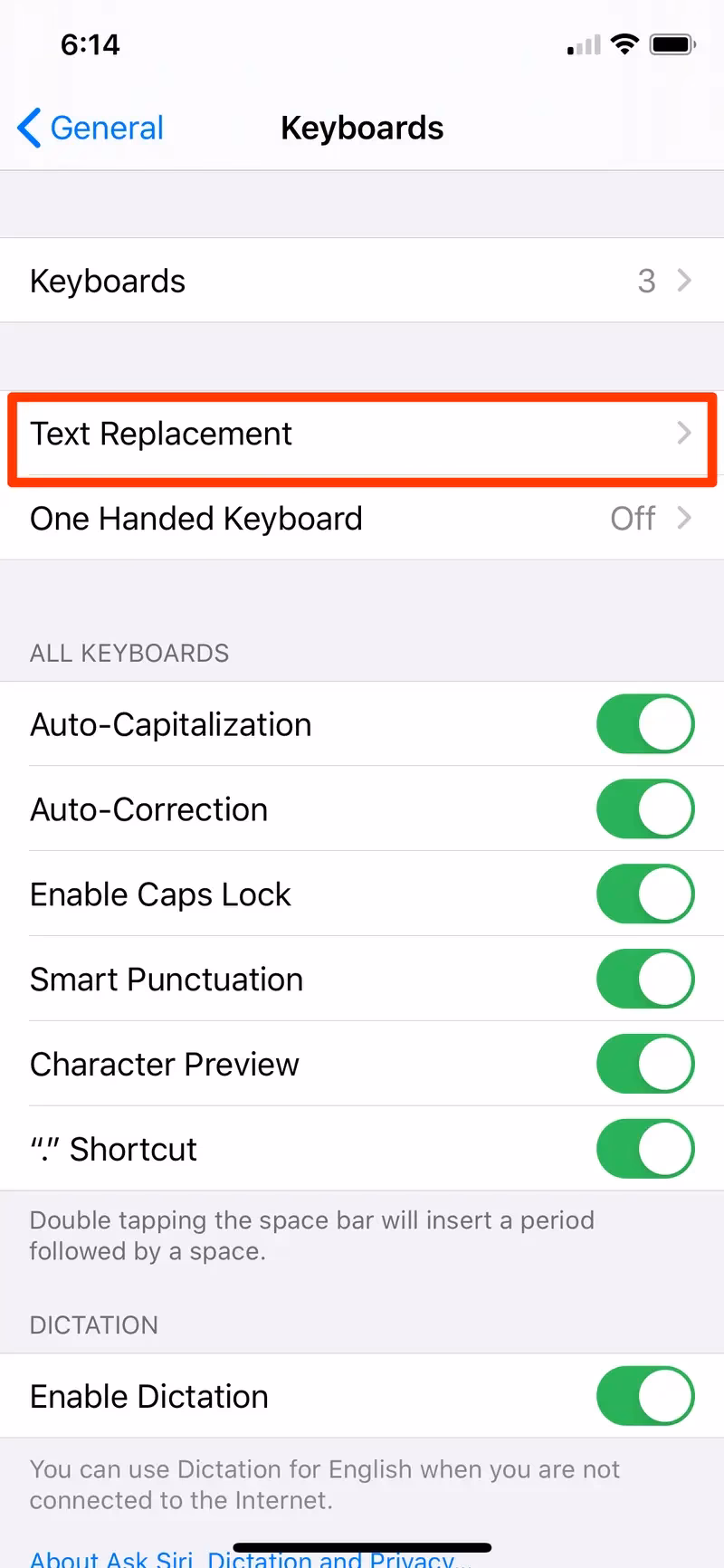 How do I add a word to my iPhone Dictionary?