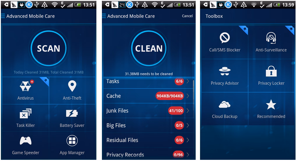 What is anti-spyware in advanced mobile care?