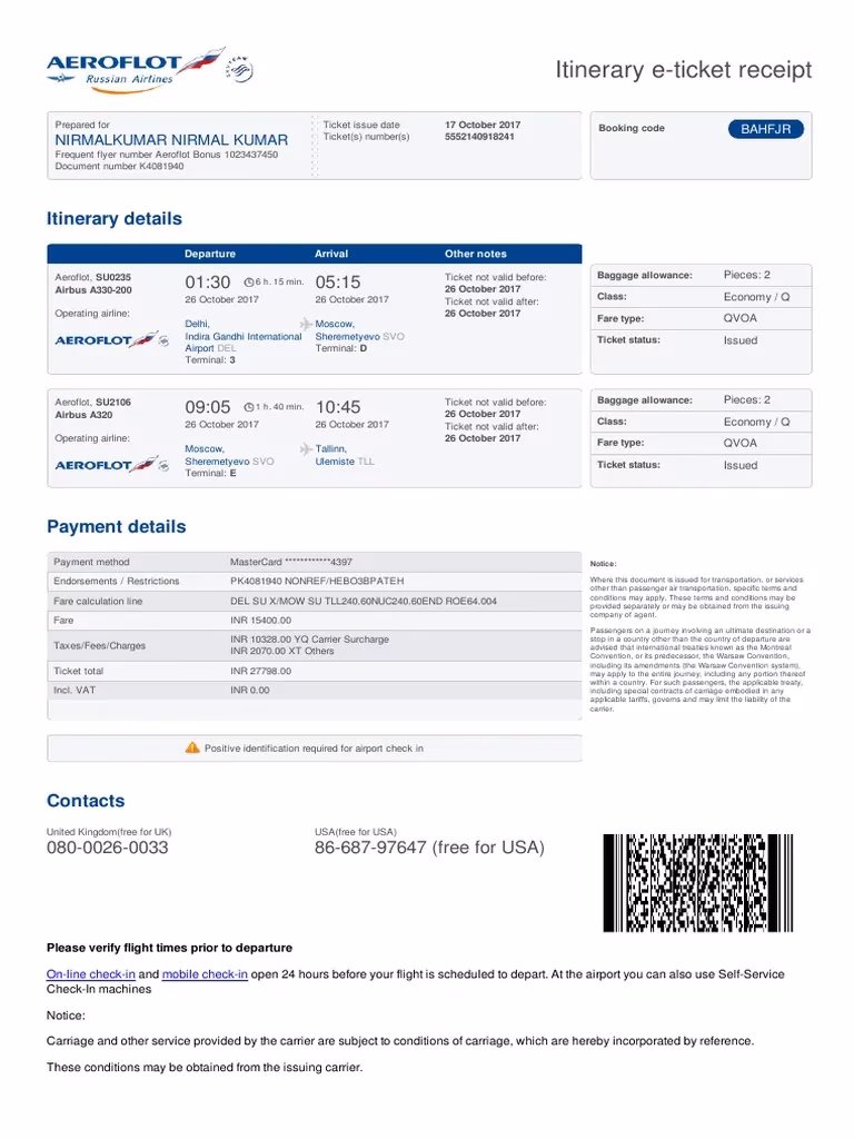How to check in on Aeroflot?