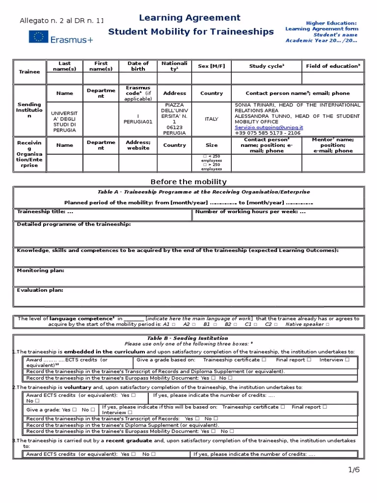 How do I define a learning programme for a group mobility activity?