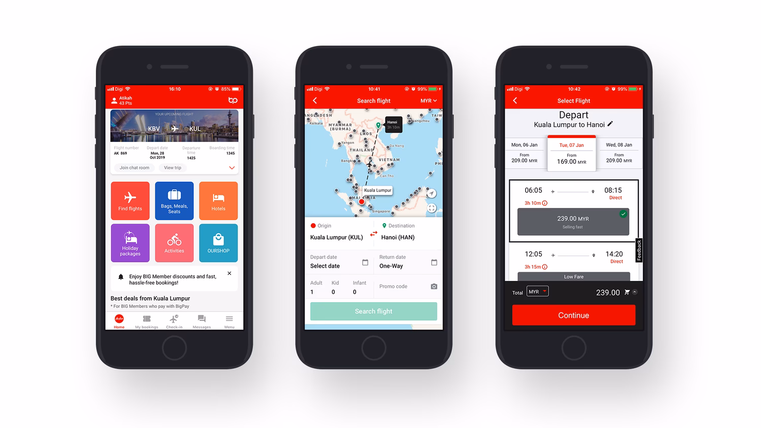 Can I book a flight on AirAsia move?