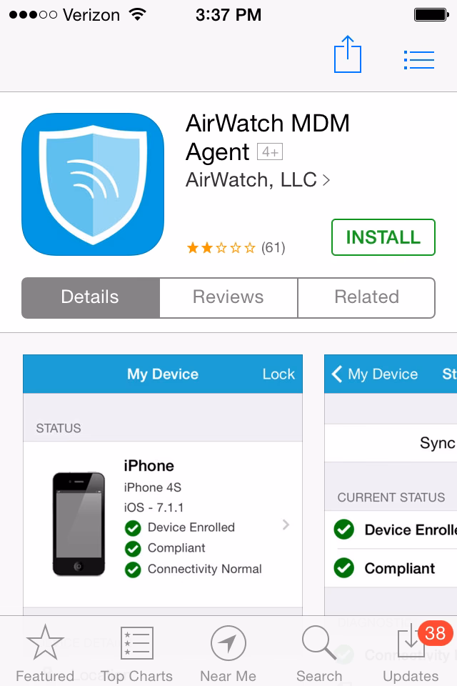 Why do applications not install from workspace one (AirWatch)?