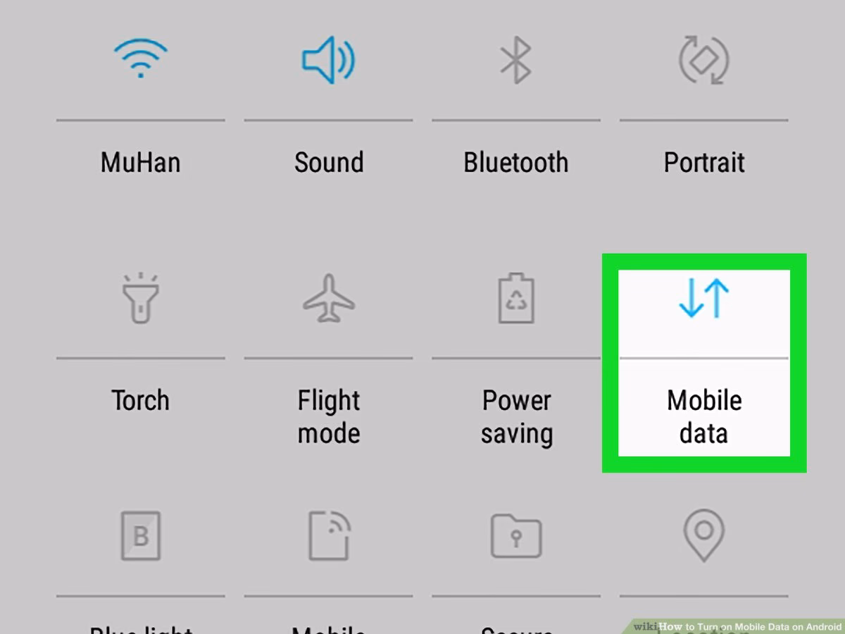 How do I activate mobile data on my Android phone?