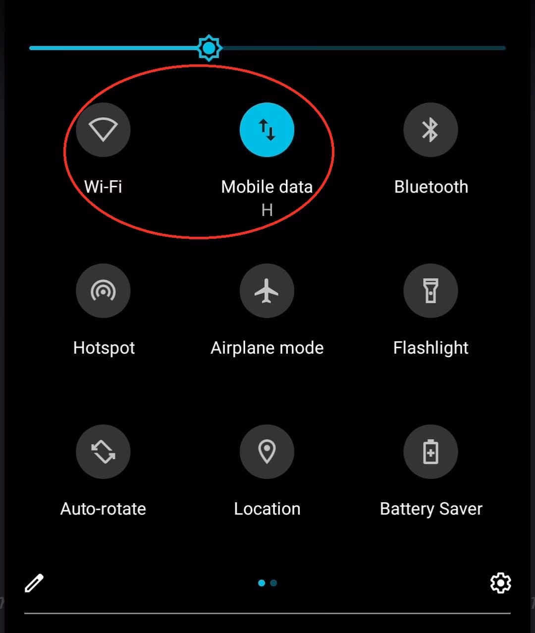 How do I access mobile data from my Android device?
