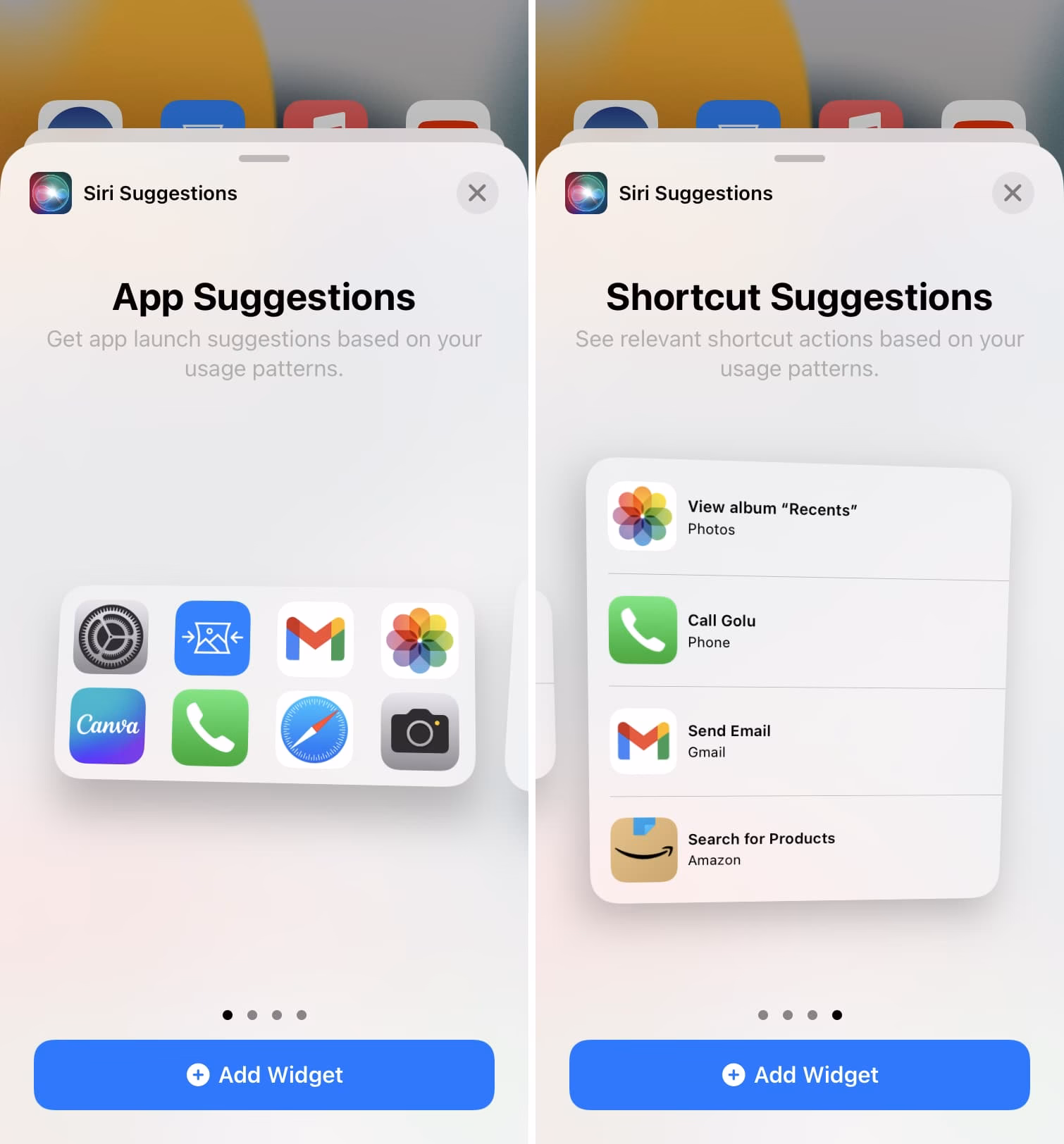 How do I Make my Siri suggestions widget suggest a shortcut less?