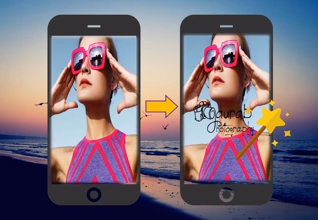 How to add a watermark in Photos app?