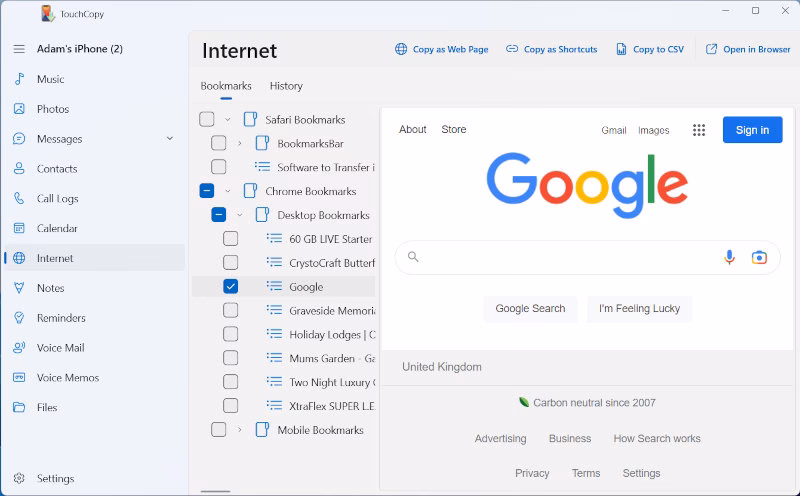 How do I Sync my PC bookmarks to my Apple device?