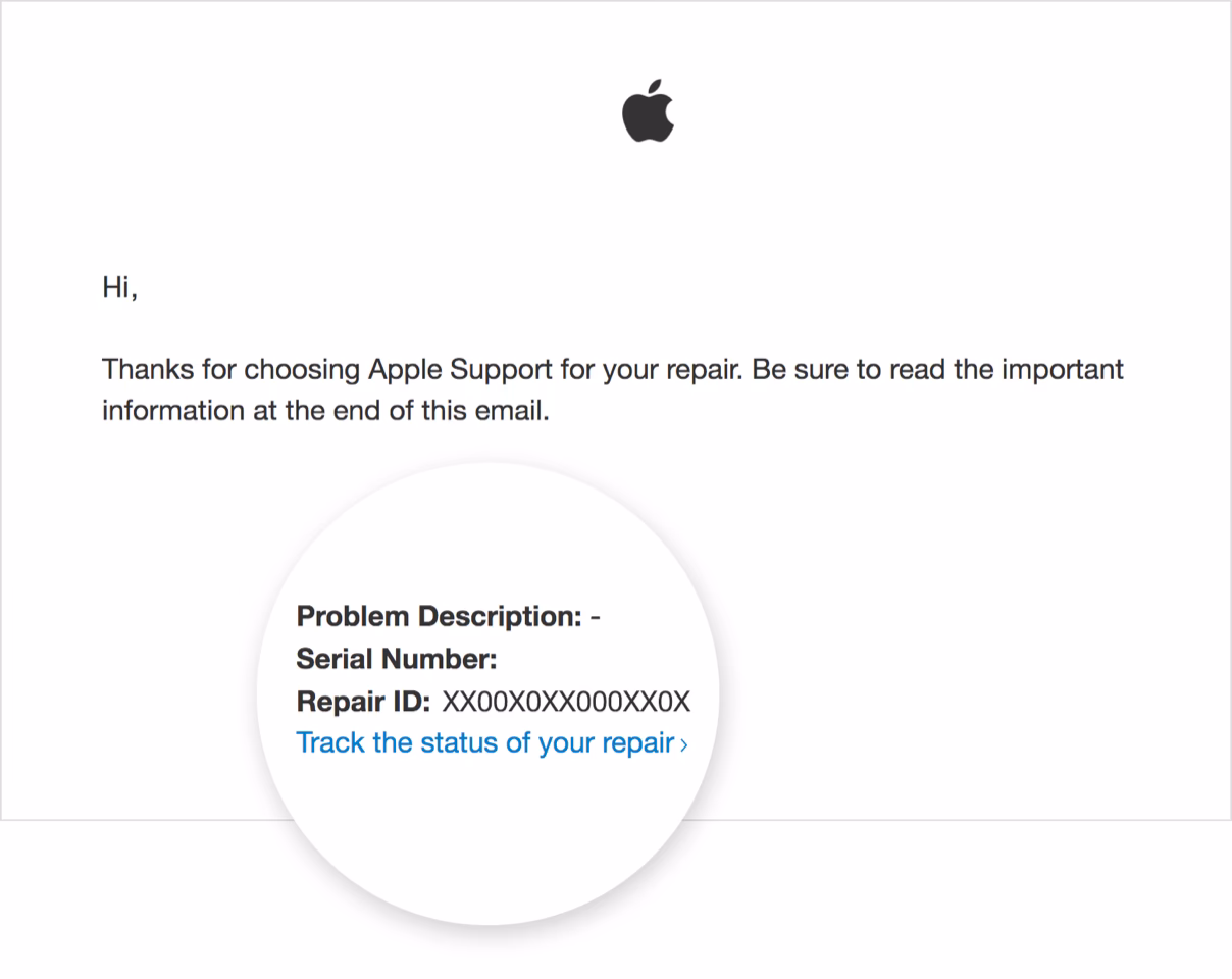 How to check Apple repair status?