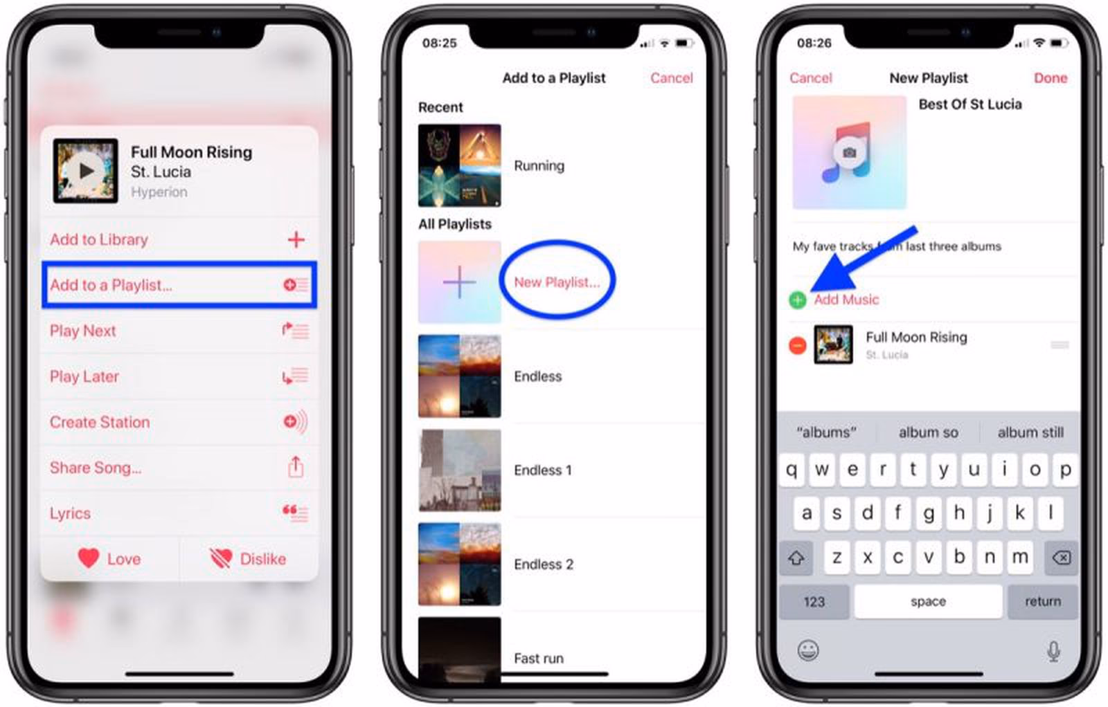 How can I create a playlist in Apple Music?