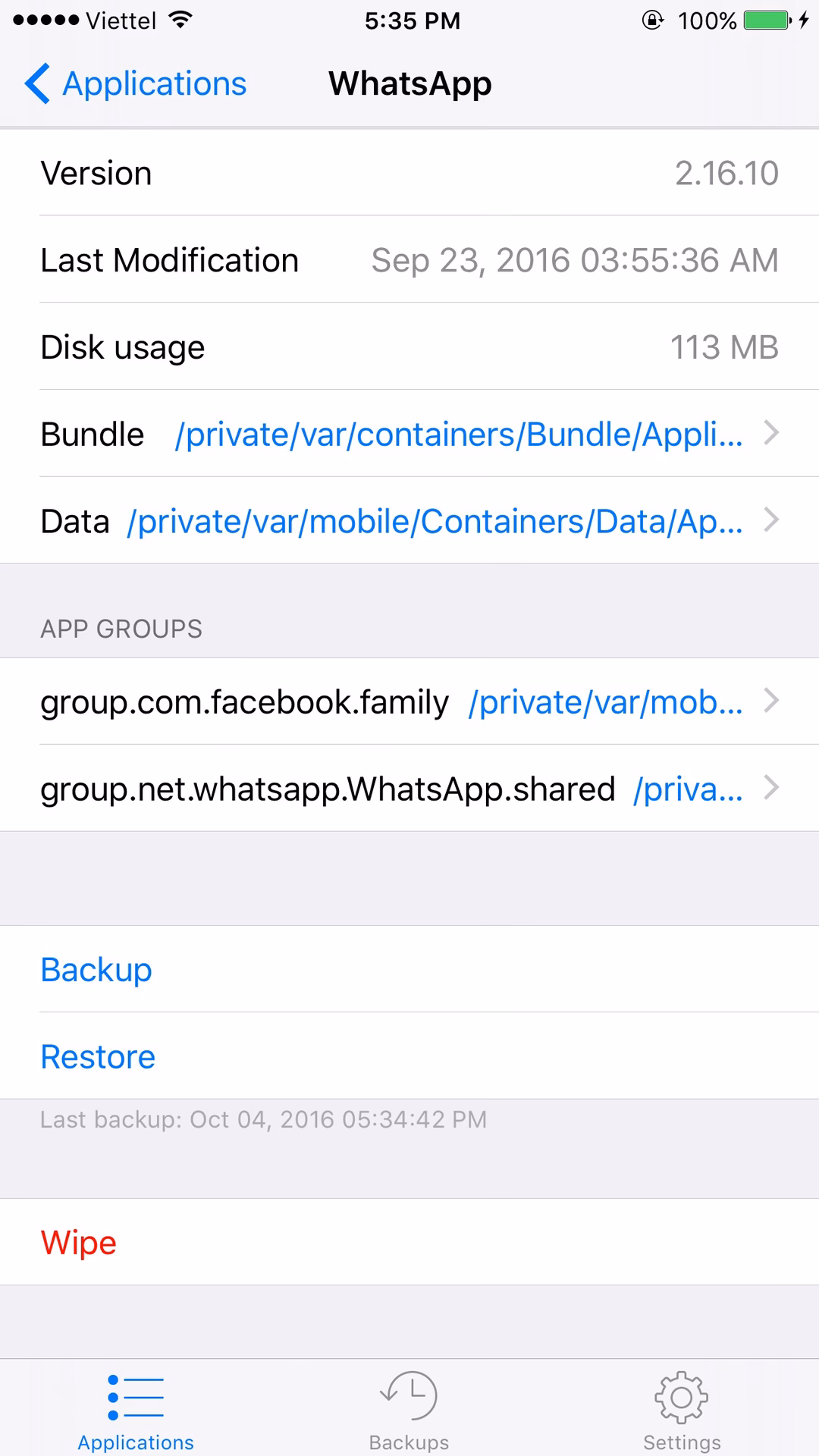 How do I change app data on my iPhone?