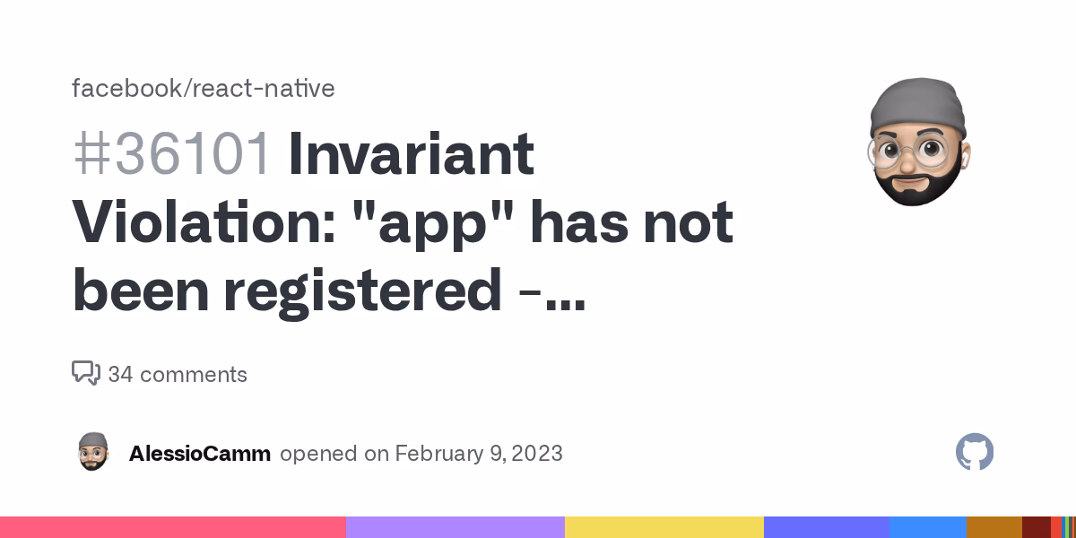 Why is my react-native application not registered?