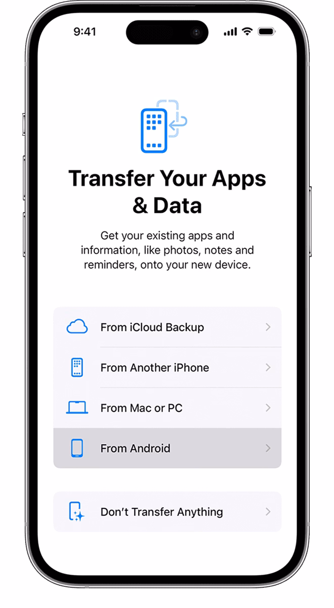 How do I transfer my Android content to a new iPhone or iPad?
