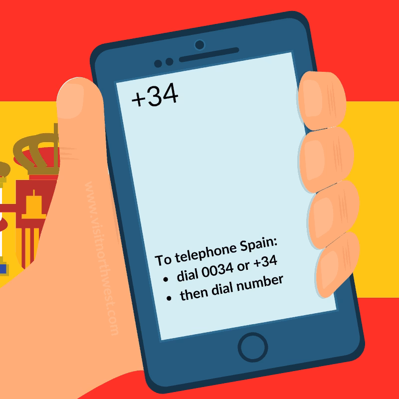 What is Spain's area code?