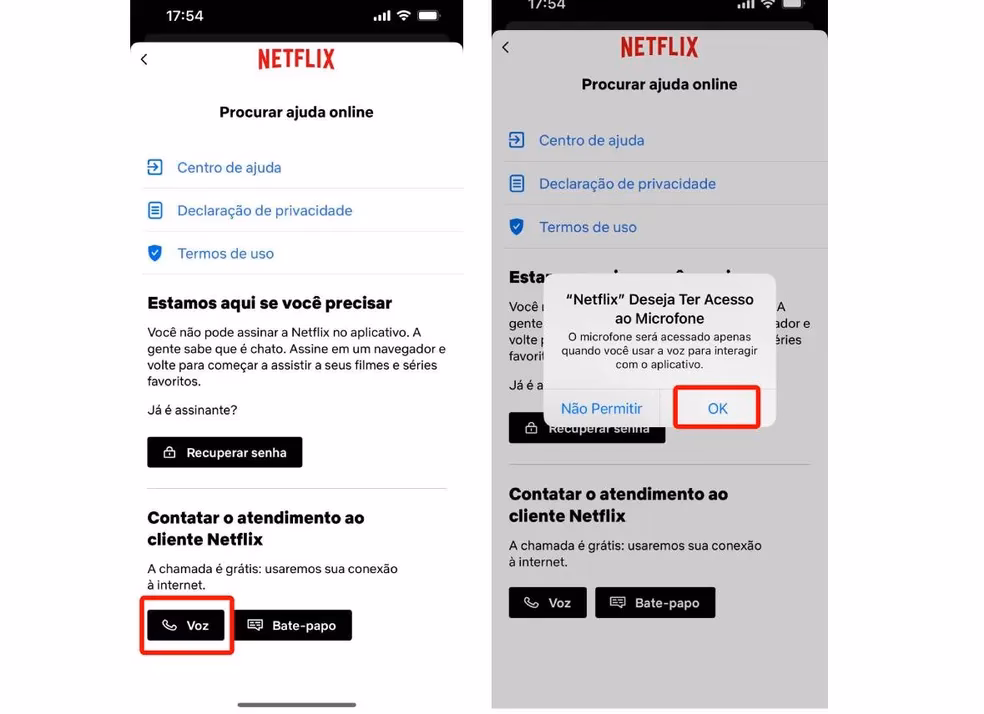 Qual é o número de telefone da Netflix?