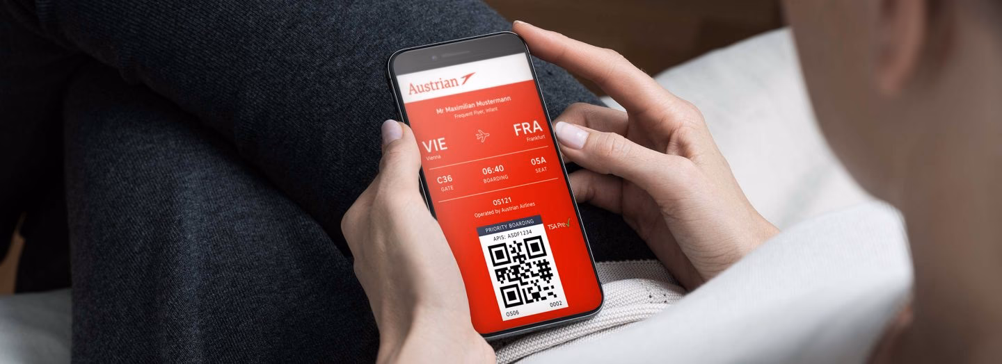 How do I check in with the Austrian app?