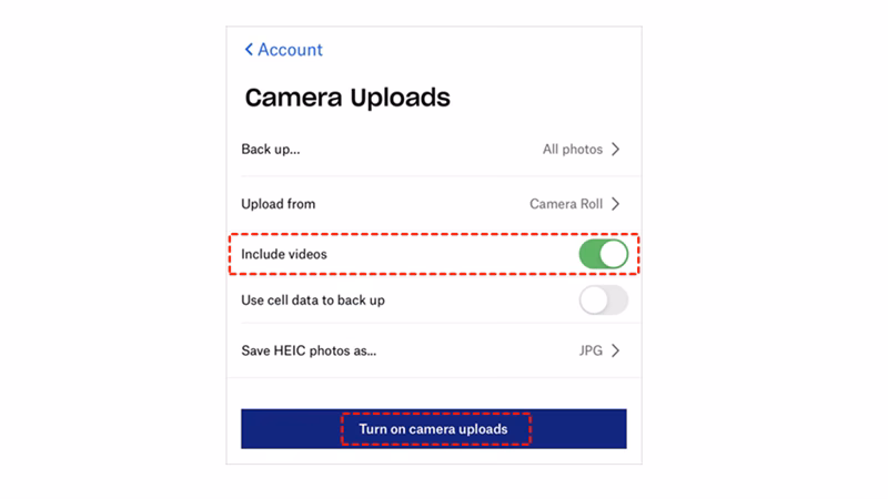 Can I upload photos from Android to Dropbox?