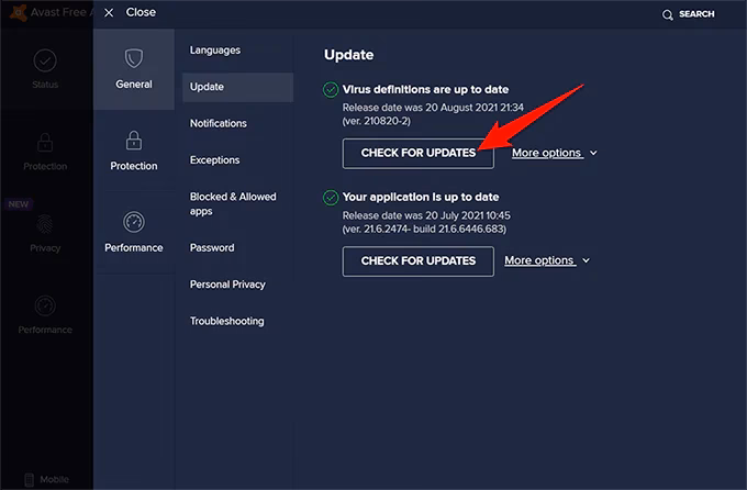 What if Avast Virus definition update failed?