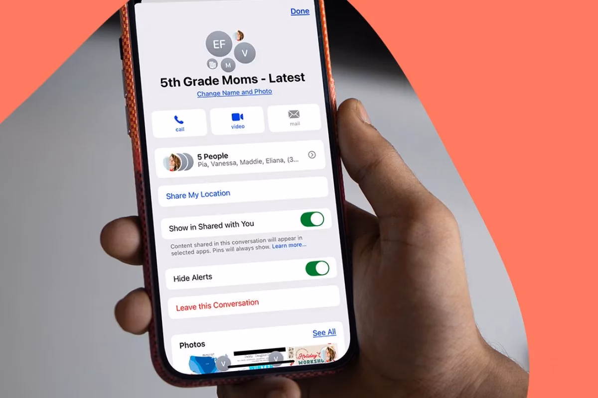 How to leave a group message on iPhone 14?