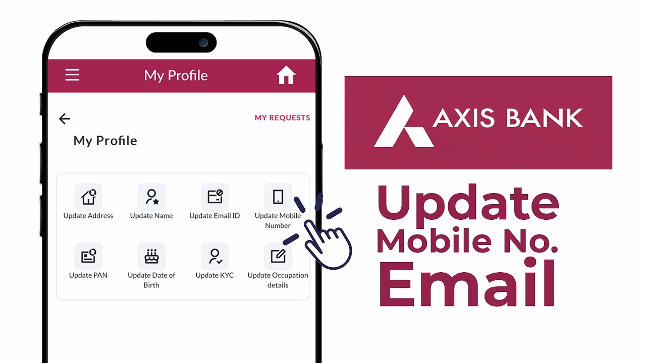How to change Axis Bank mobile number?