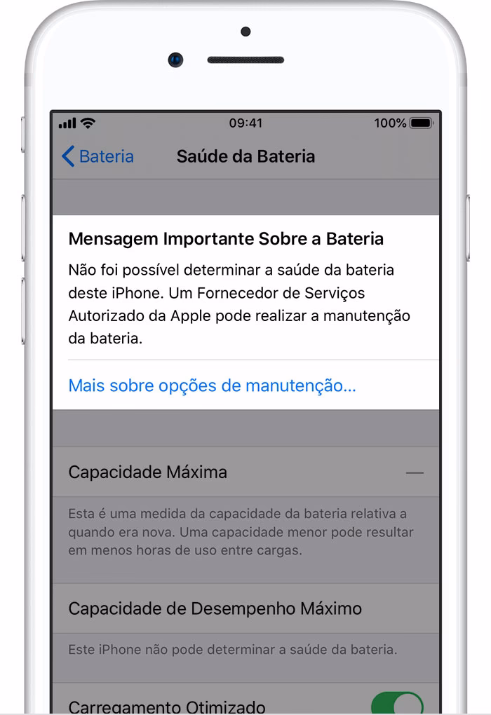 Como saber se a bateria do iPhone está desconhecida?