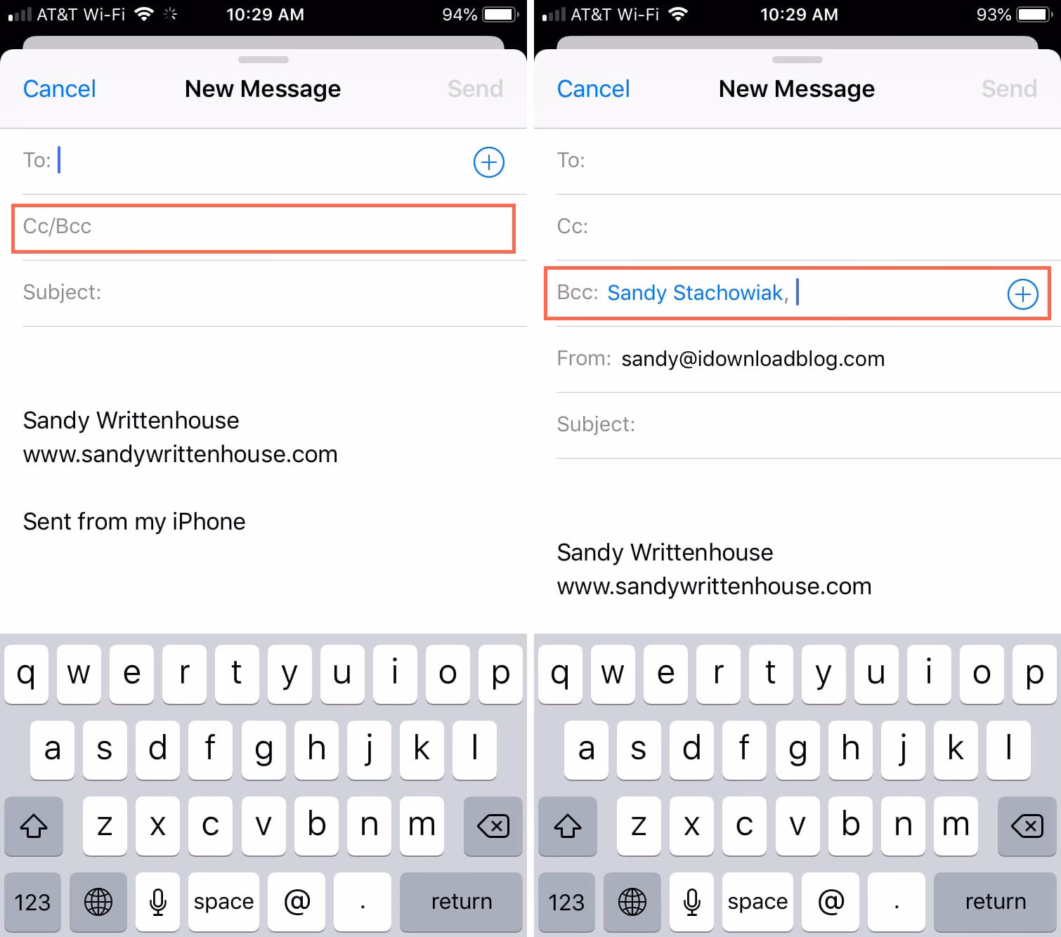 How do I send a BCC email to a group?