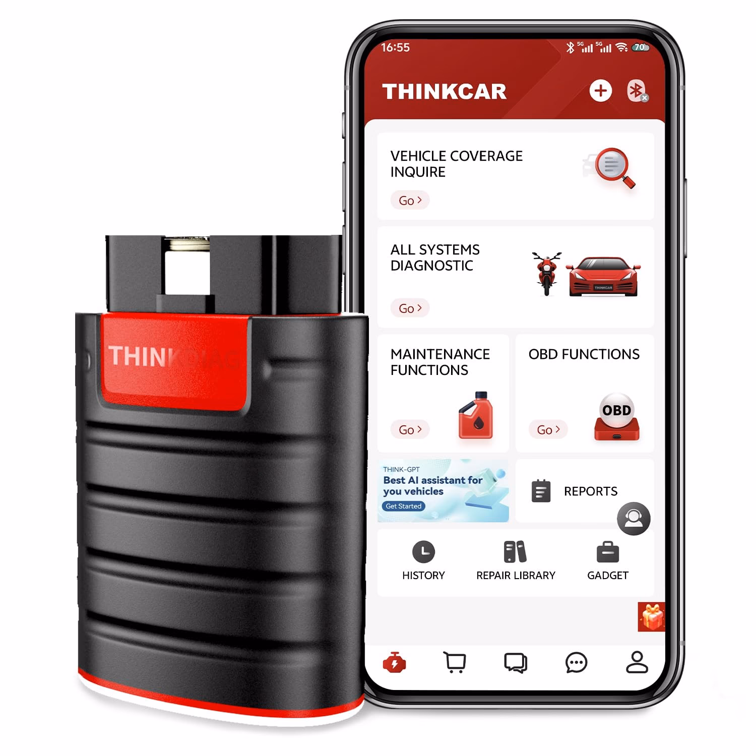 Does a phone have a built-in diagnostic tool?