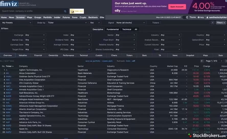 What are the best free stock screeners?