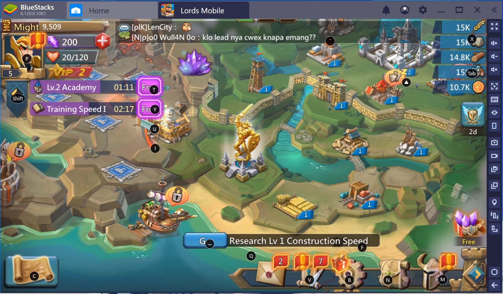 How do I install Lords Mobile on BlueStacks?