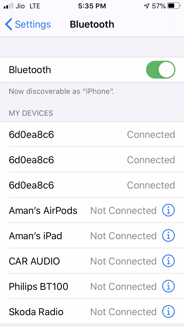 How do I pair my iPhone with a Bluetooth device?