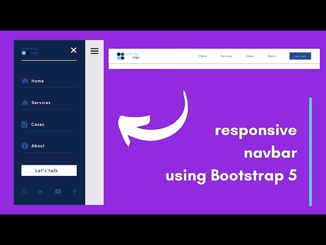 What is responsive side navbar built with Bootstrap 5?