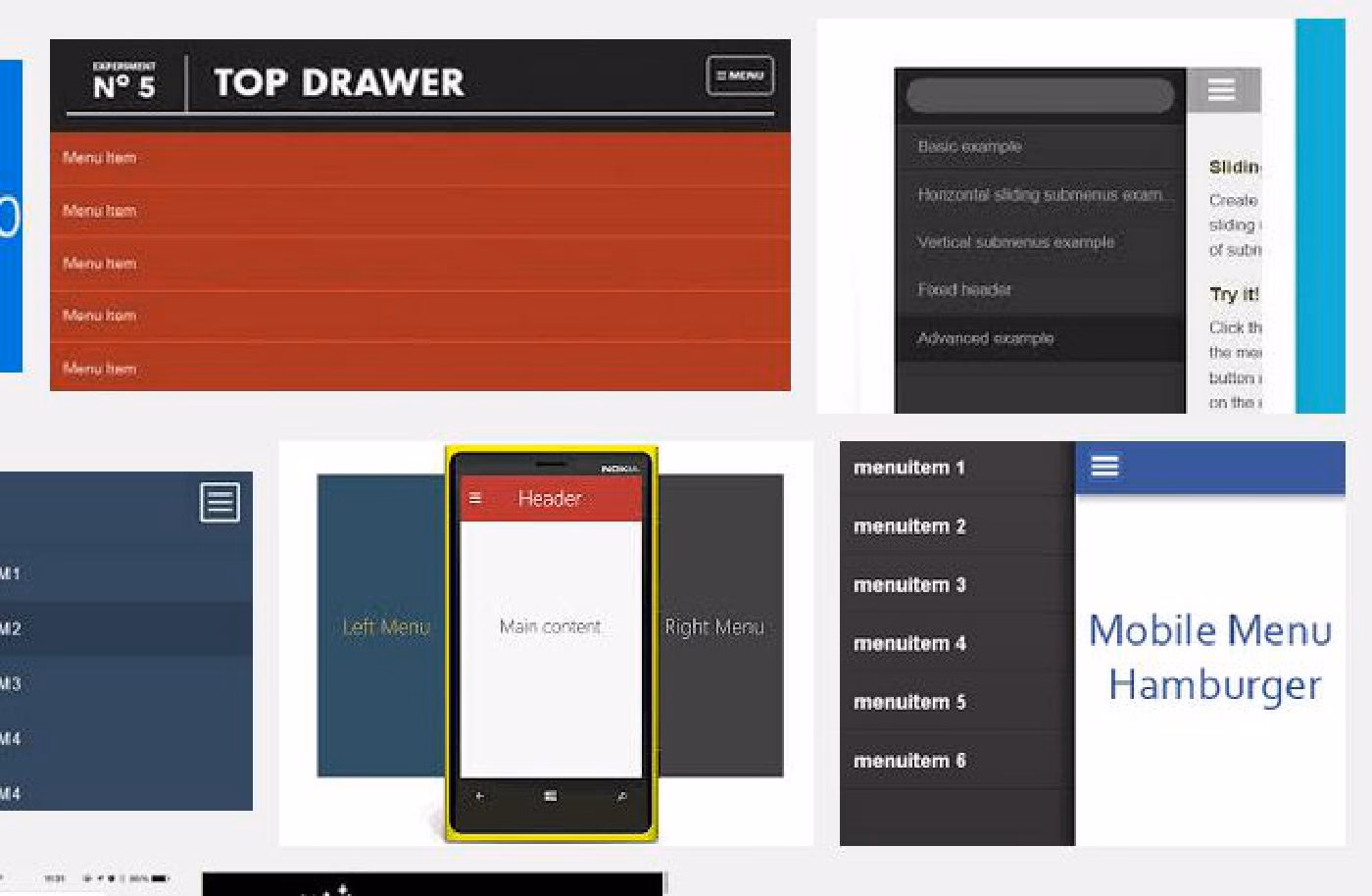 What types of menus can be made using Bootstrap?