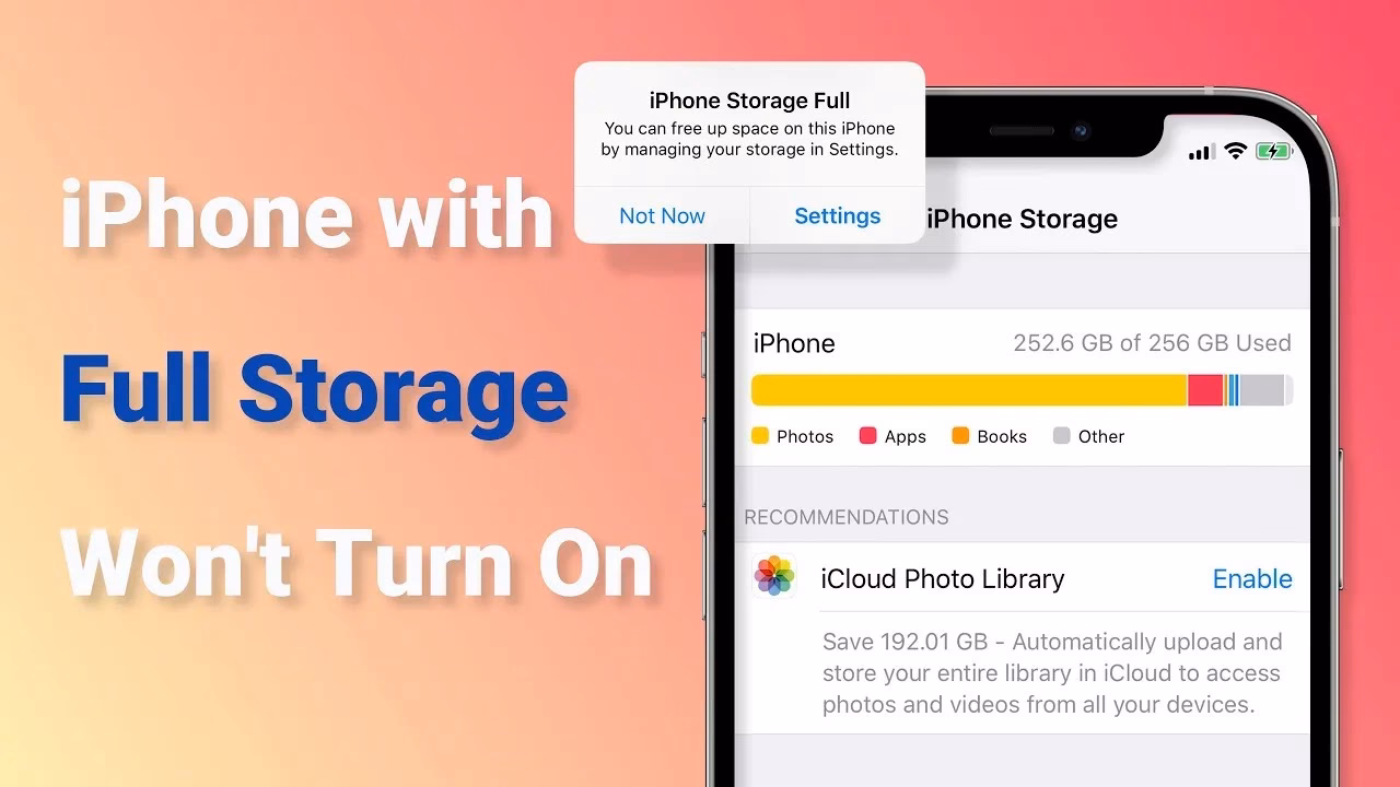 How to fix iPhone storage menu not loading correctly?