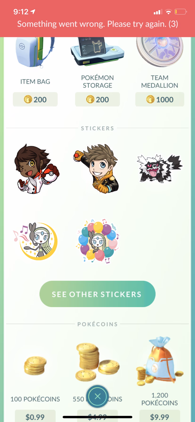 Why can't I buy pokécoins?