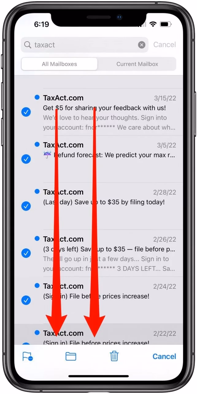 How to remove emails that won't delete from iPhone?