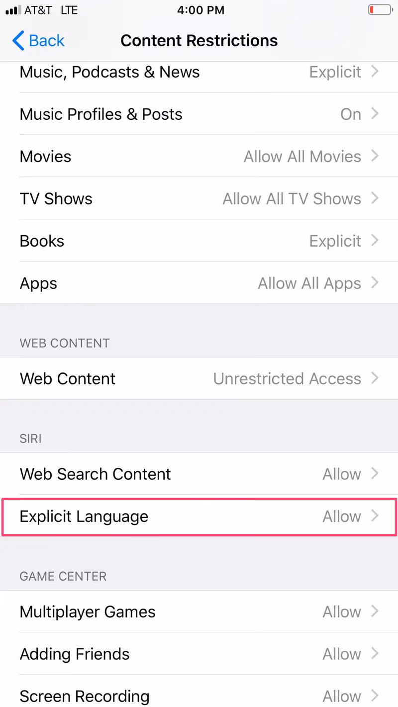 How do I Turn Off restrictions in iOS 11?