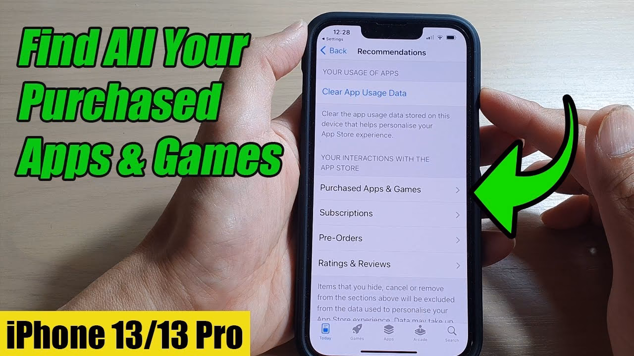 How do I see previous purchases on my iPhone?