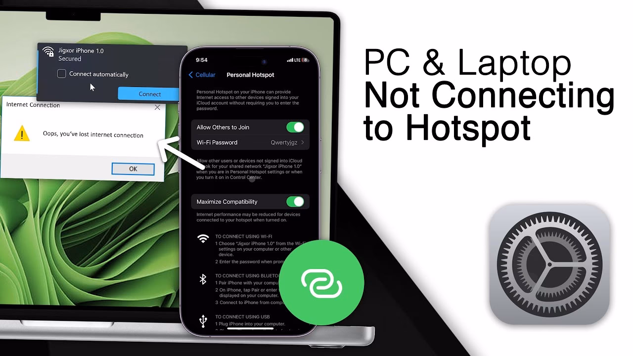 Why is my laptop not connecting to my iPhone hotspot?
