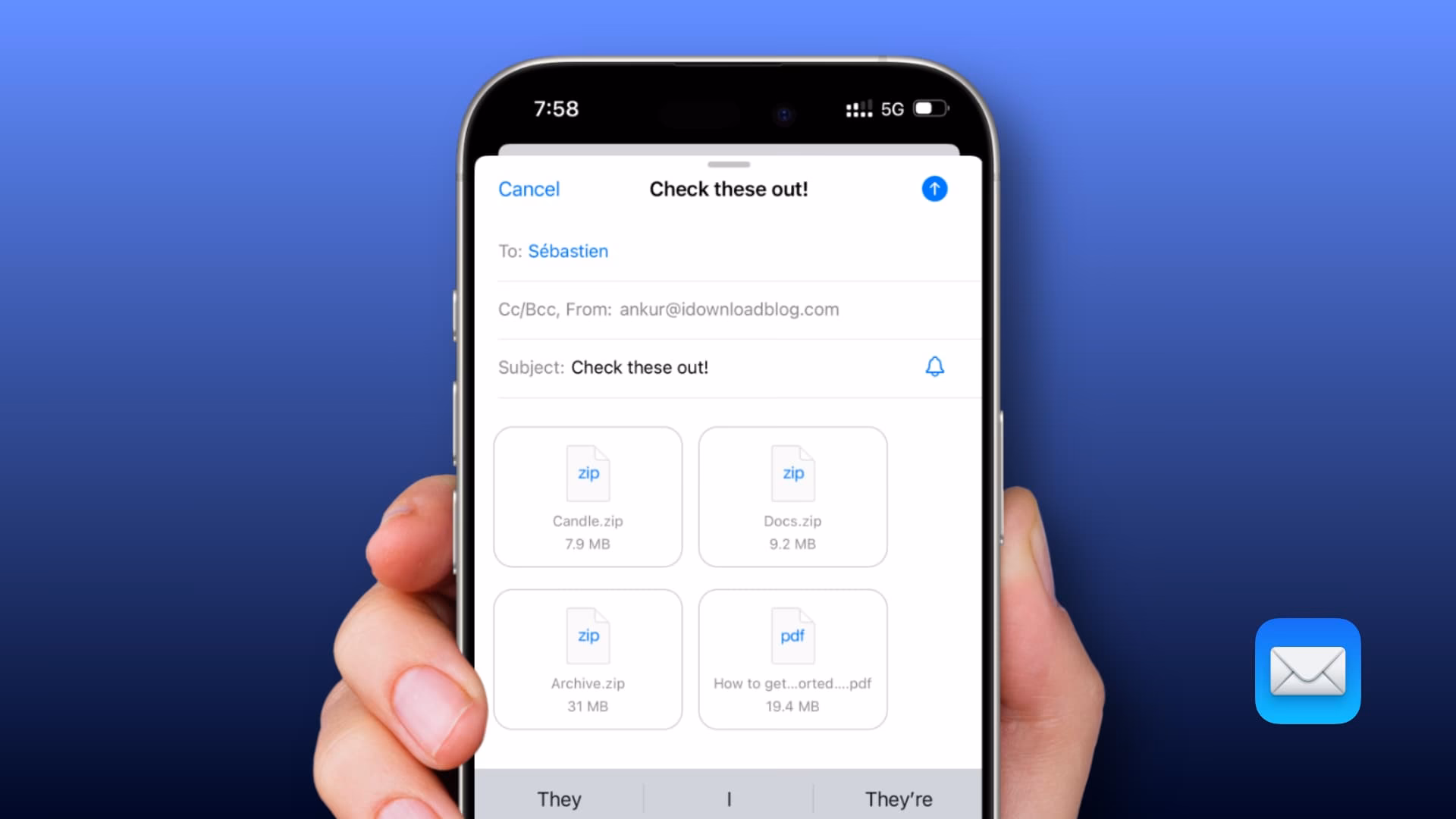 How to attach files to Gmail on iPhone?
