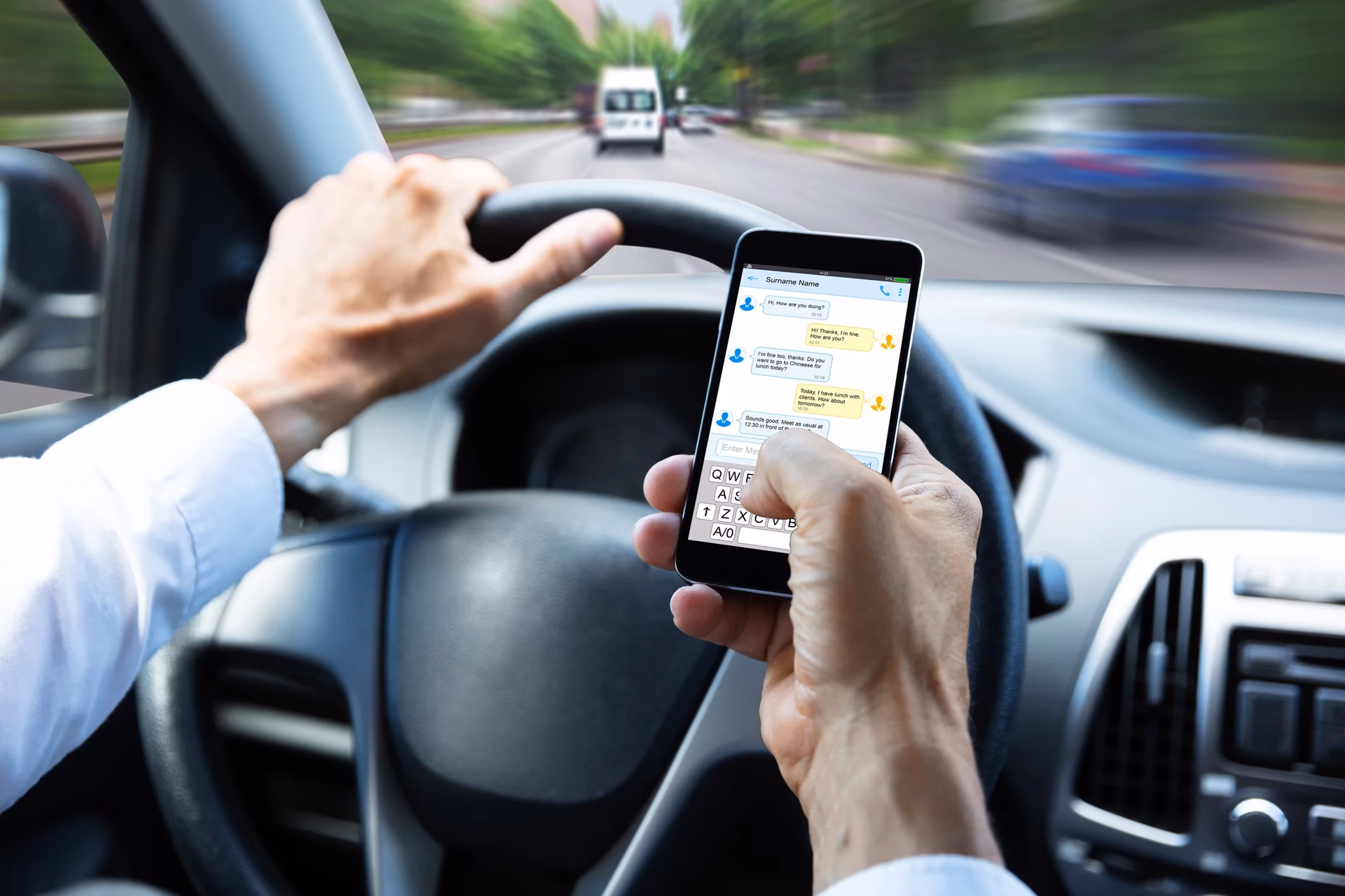 What percentage of car accidents involve cell phone use?