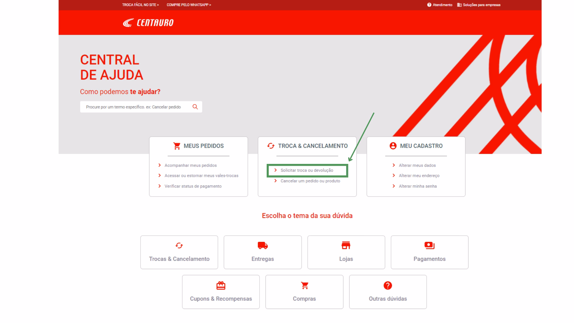 Como entrar em contato com a equipe de atendimento da Centauro?