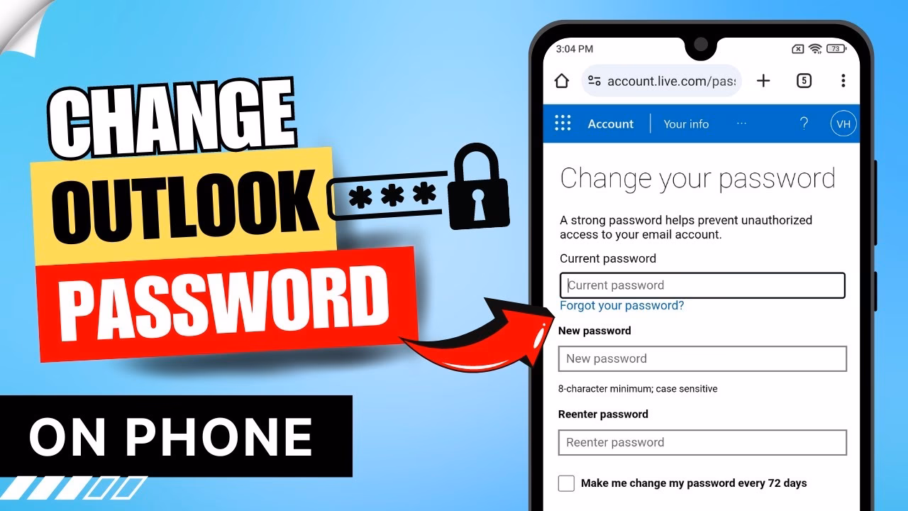 How do I Change my Microsoft account password in Outlook Live?