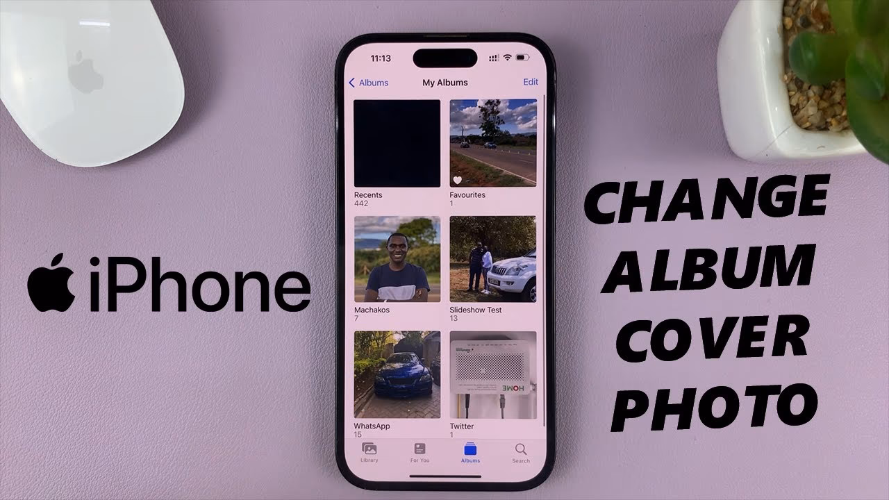 How do I change a cover photo in Apple Photos?