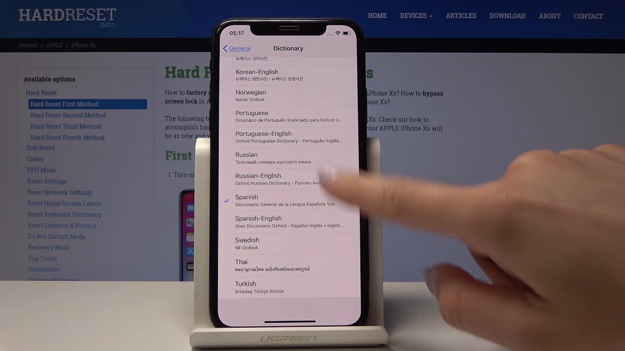 How do I Reset my iPhone keyboard Dictionary?