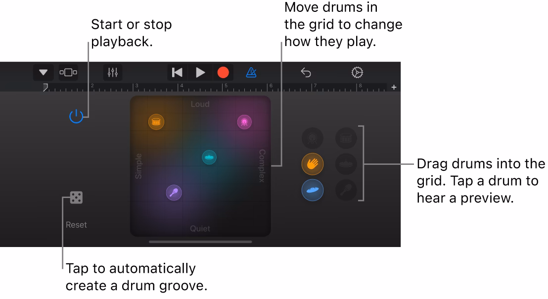 How to make a drum track with GarageBand?